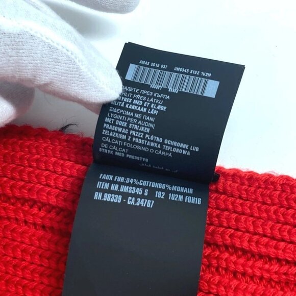 PRADA Bicolor fur Scarf wool / cotton Black/Red - Picture 7 of 9